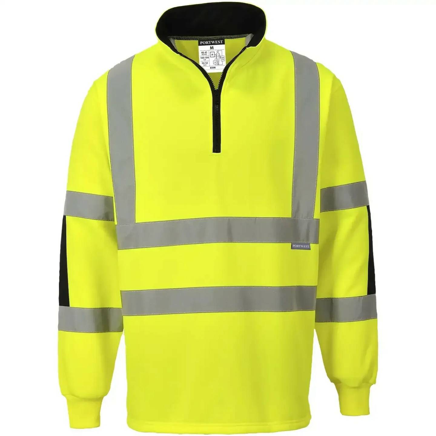 Abbigliamento da lavoro Portwest Warning protection Zip-Sweatshirt B308 Xenon gelb